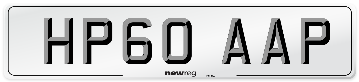 HP60 AAP Number Plate from New Reg